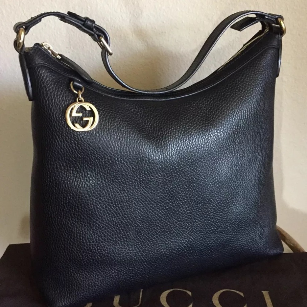 MISS GG leather hobo